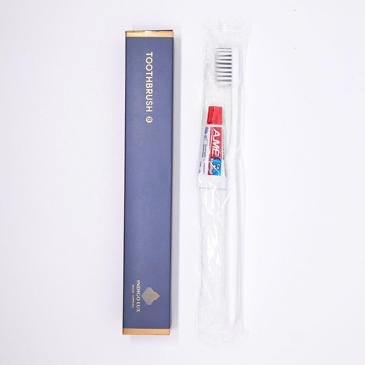 Star Hotel Toiletries Toothbrush and Toothpaste Set for Guesthouse Travel Use - D