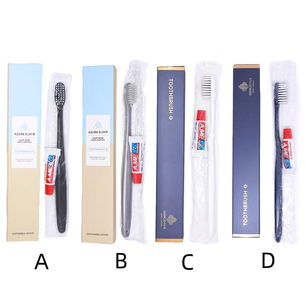 Star Hotel Toiletries Toothbrush and Toothpaste Set for Guesthouse Travel Use - A