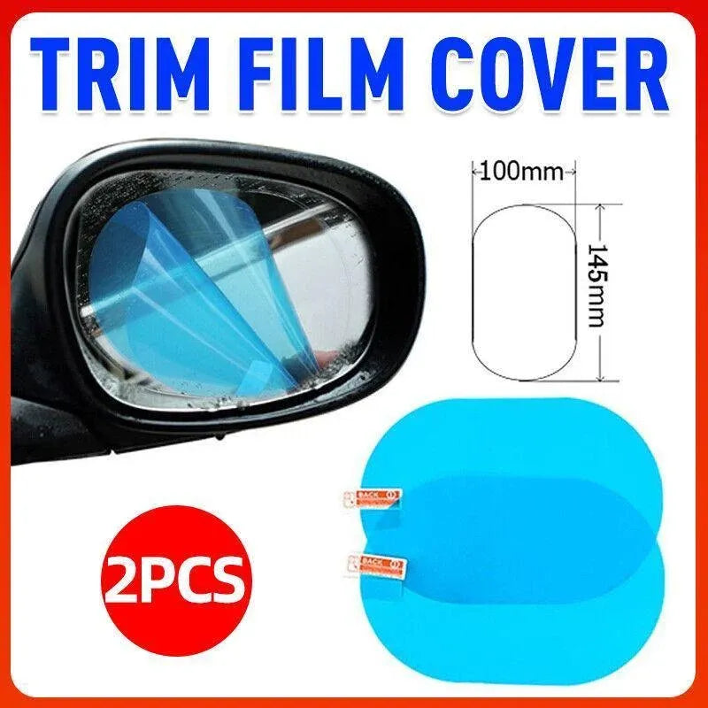 2Pcs Fog Anti-Glare Car Rearview Mirror Trim Film Cover Rainproof Accessories Au
