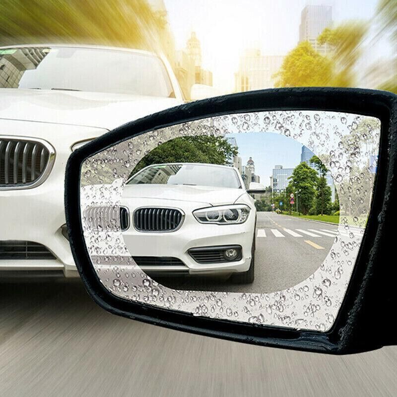 2Pcs Fog Anti-Glare Car Rearview Mirror Trim Film Cover Rainproof Accessories Au