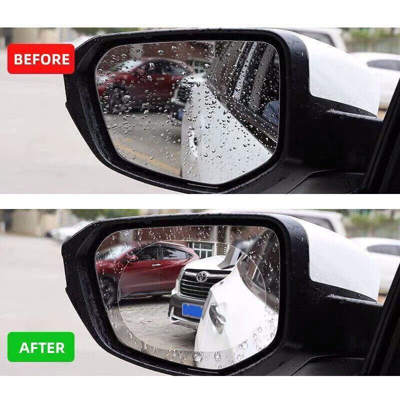 2Pcs Fog Anti-Glare Car Rearview Mirror Trim Film Cover Rainproof Accessories Au