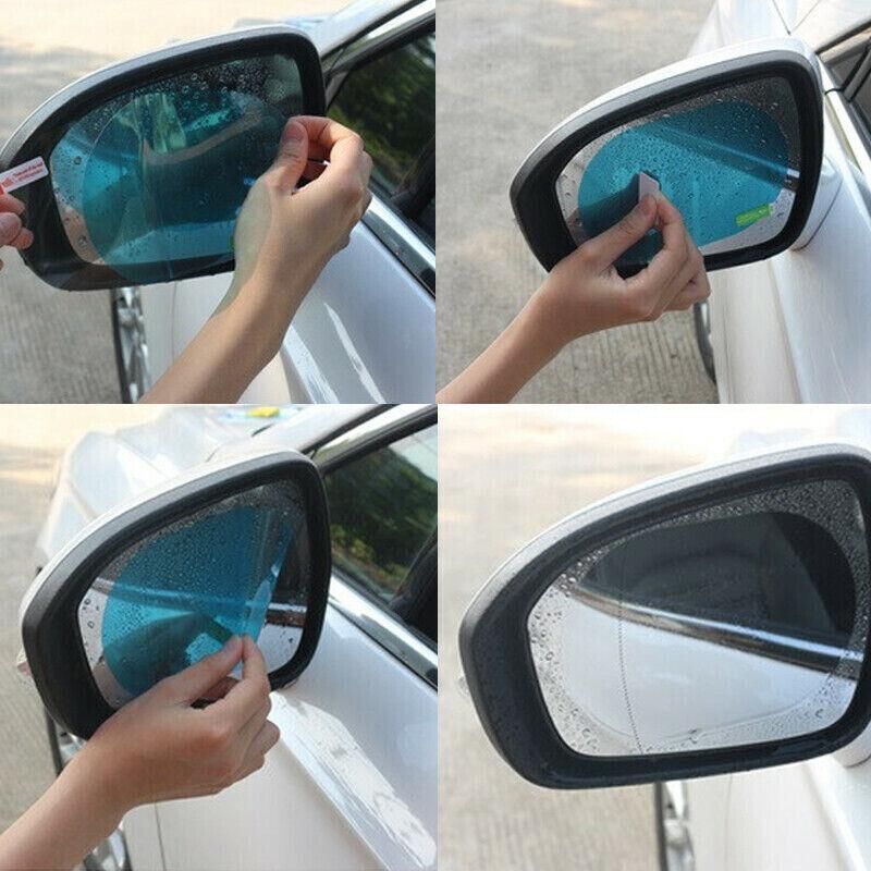 2Pcs Fog Anti-Glare Car Rearview Mirror Trim Film Cover Rainproof Accessories Au