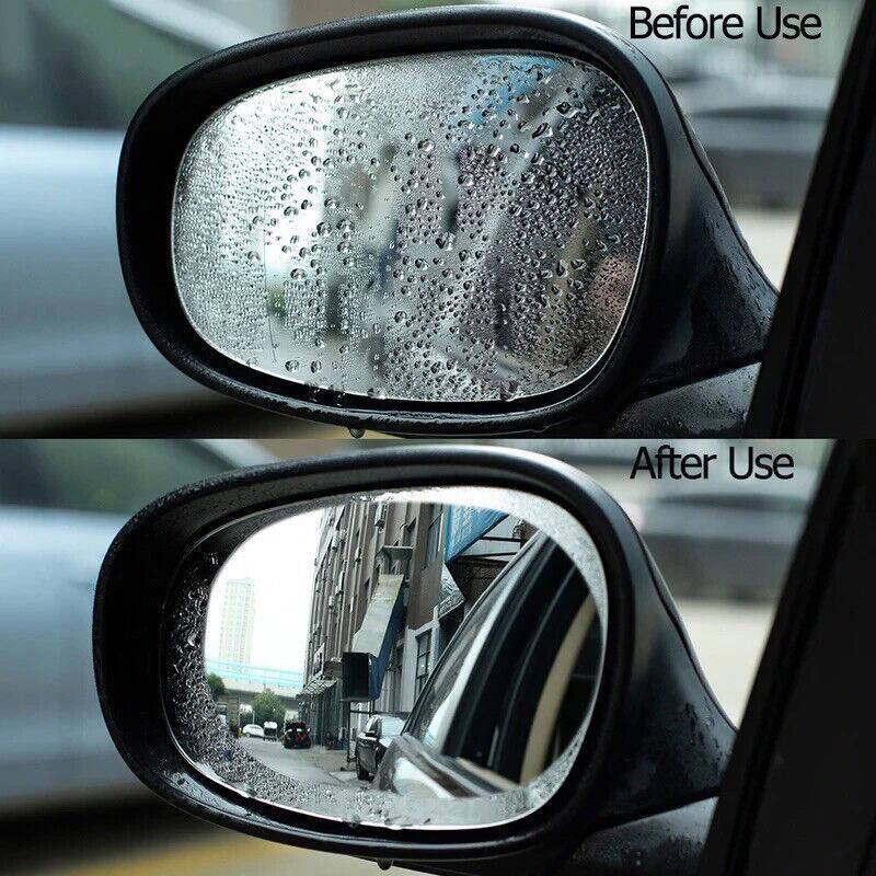 2Pcs Fog Anti-Glare Car Rearview Mirror Trim Film Cover Rainproof Accessories Au