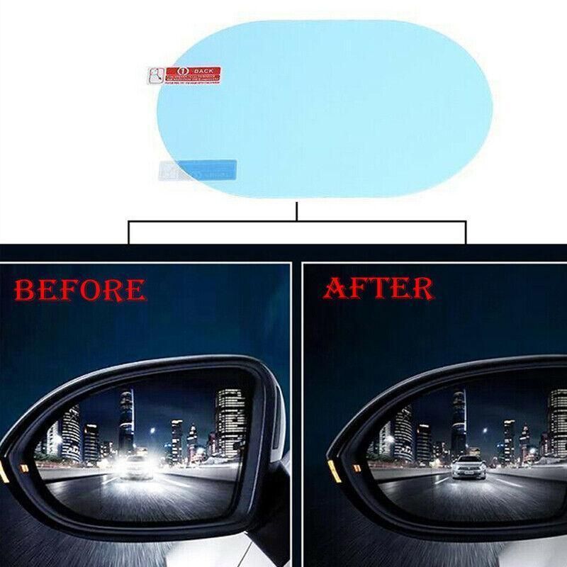 2Pcs Fog Anti-Glare Car Rearview Mirror Trim Film Cover Rainproof Accessories Au