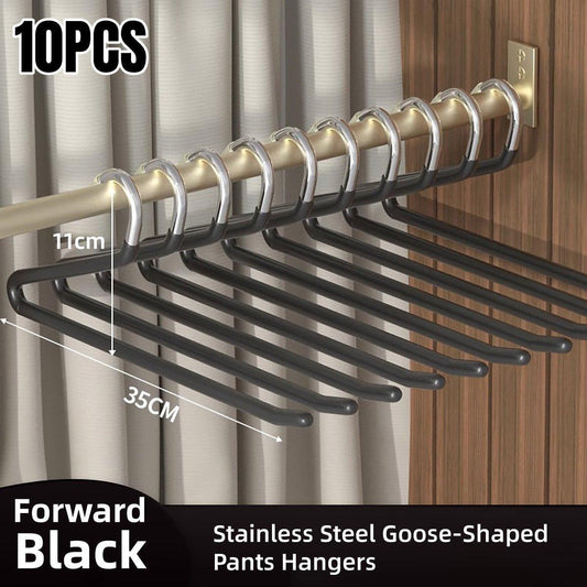 10PCS Goose Shaped Pants Rack Non Slip Z Shaped Pants Clip Wardrobe Storage Clip