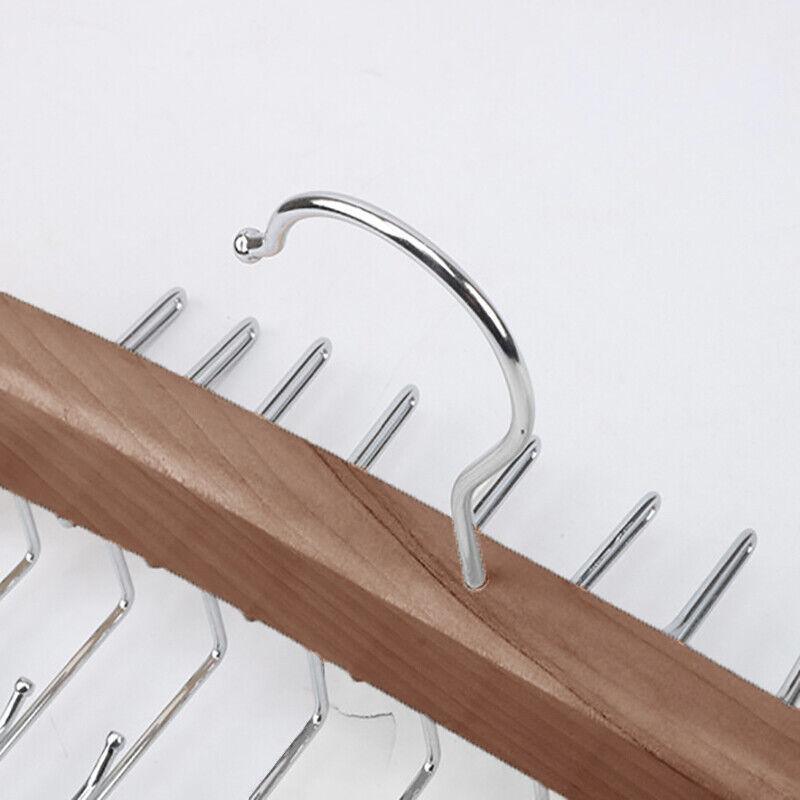 Tie Belt Scarf 24 Hooks Hanger Rack Clip Organiser Holder Storage Wood - Pine