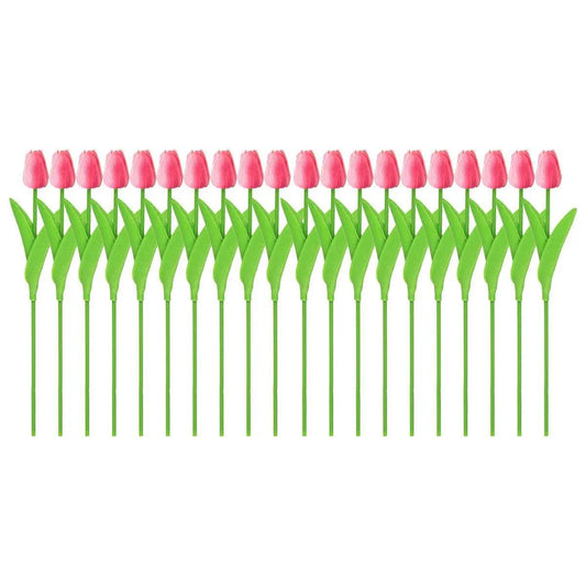 20PCS Real Touch Artificial Tulip Bouquet Fake Flowers for Home Wedding Decor - Pink