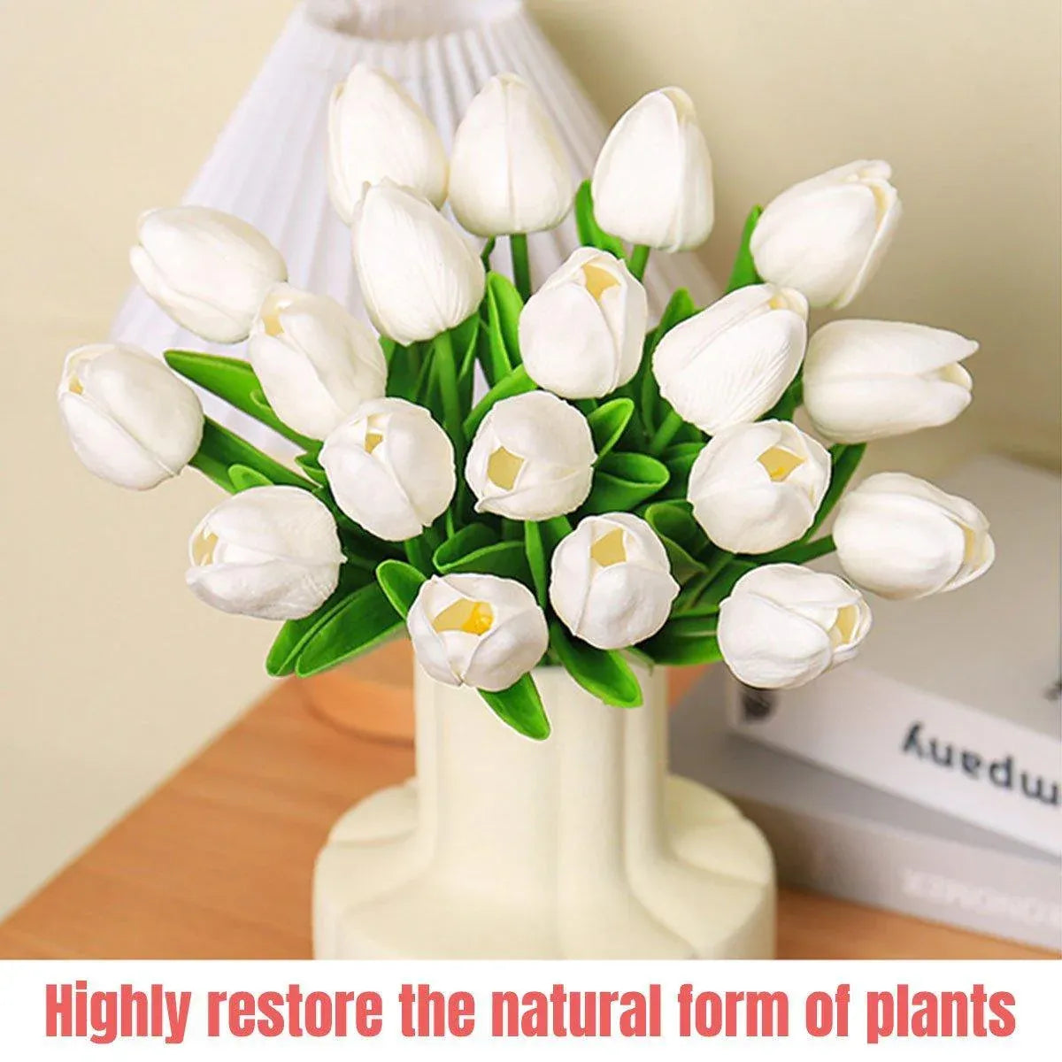 20PCS Real Touch Artificial Tulip Bouquet Fake Flowers for Home Wedding Decor - Pink