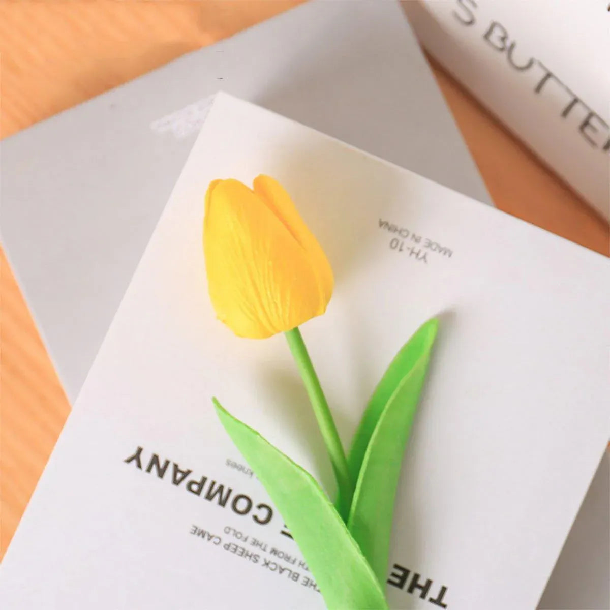 20PCS Real Touch Artificial Tulip Bouquet Fake Flowers for Home Wedding Decor - Yellow