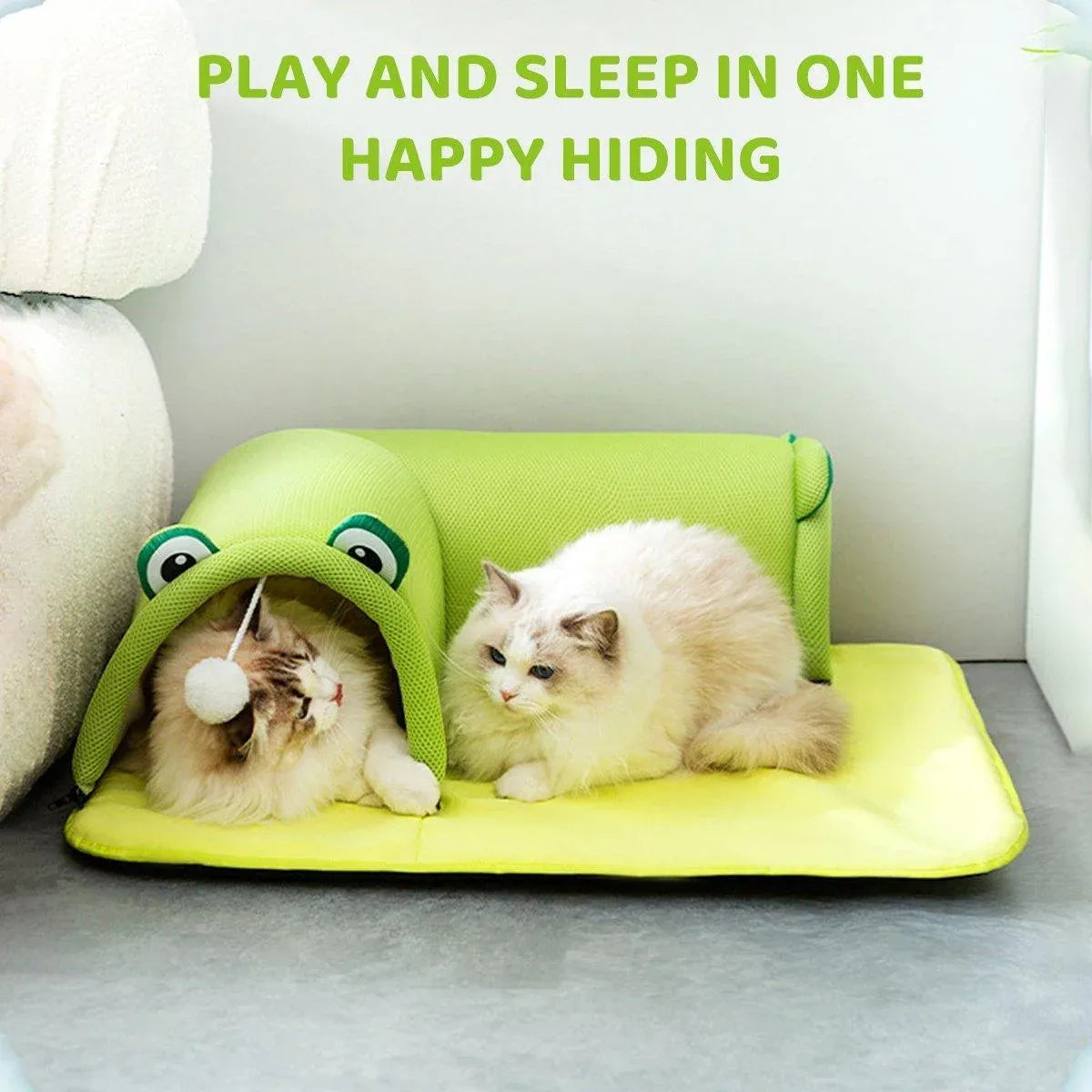 Washable Cat Tunnel Nest Corner Passage Cat House Easy Clean Pet Furniture - Brown-L