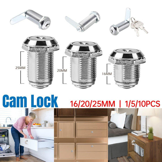 1/5/10pcs File Cabinet Drawer Milk Box Swivel Lock Small Round Security Lock - 25mm-10PCS