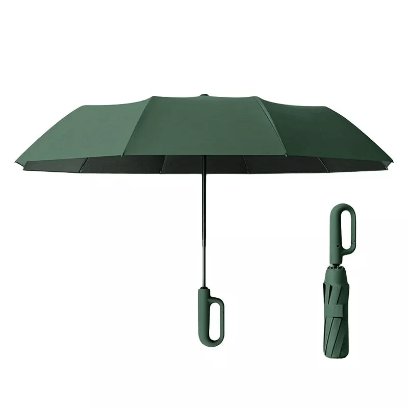 Automatic Folding UV Protection Umbrella Unisex Dual Purpose Rain Sun Umbrella - Blue