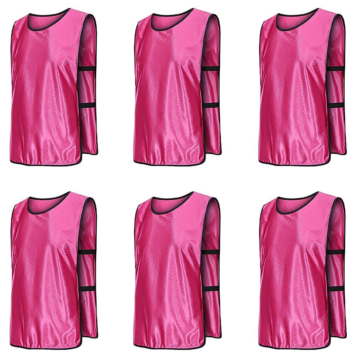 6X Sports Training Bibs Soccer Vests Group Team Bibs Basketball Cricket Football - Lake Blue-S