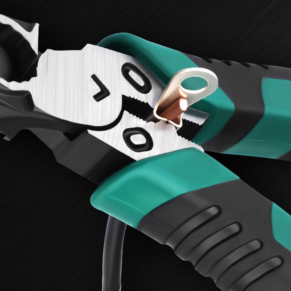 Labor-Saving Multi-Functional Tiger Pliers Flat Needle-Nose Diagonal Wire Pliers - Wire cutters-8inch