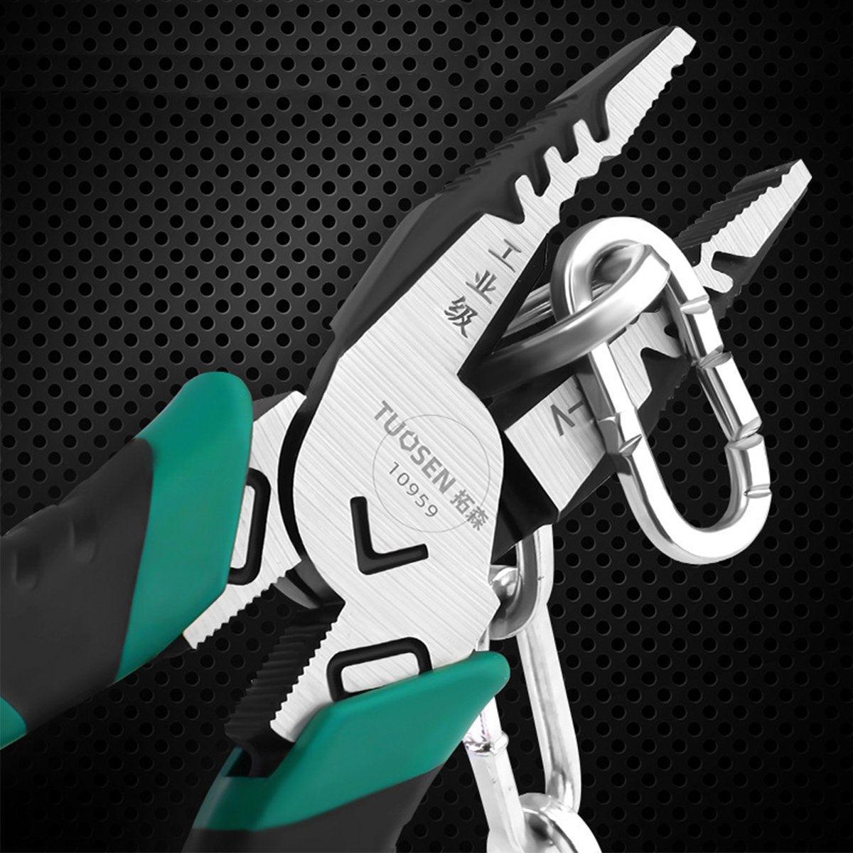 Labor-Saving Multi-Functional Tiger Pliers Flat Needle-Nose Diagonal Wire Pliers - Wire cutters-7inch