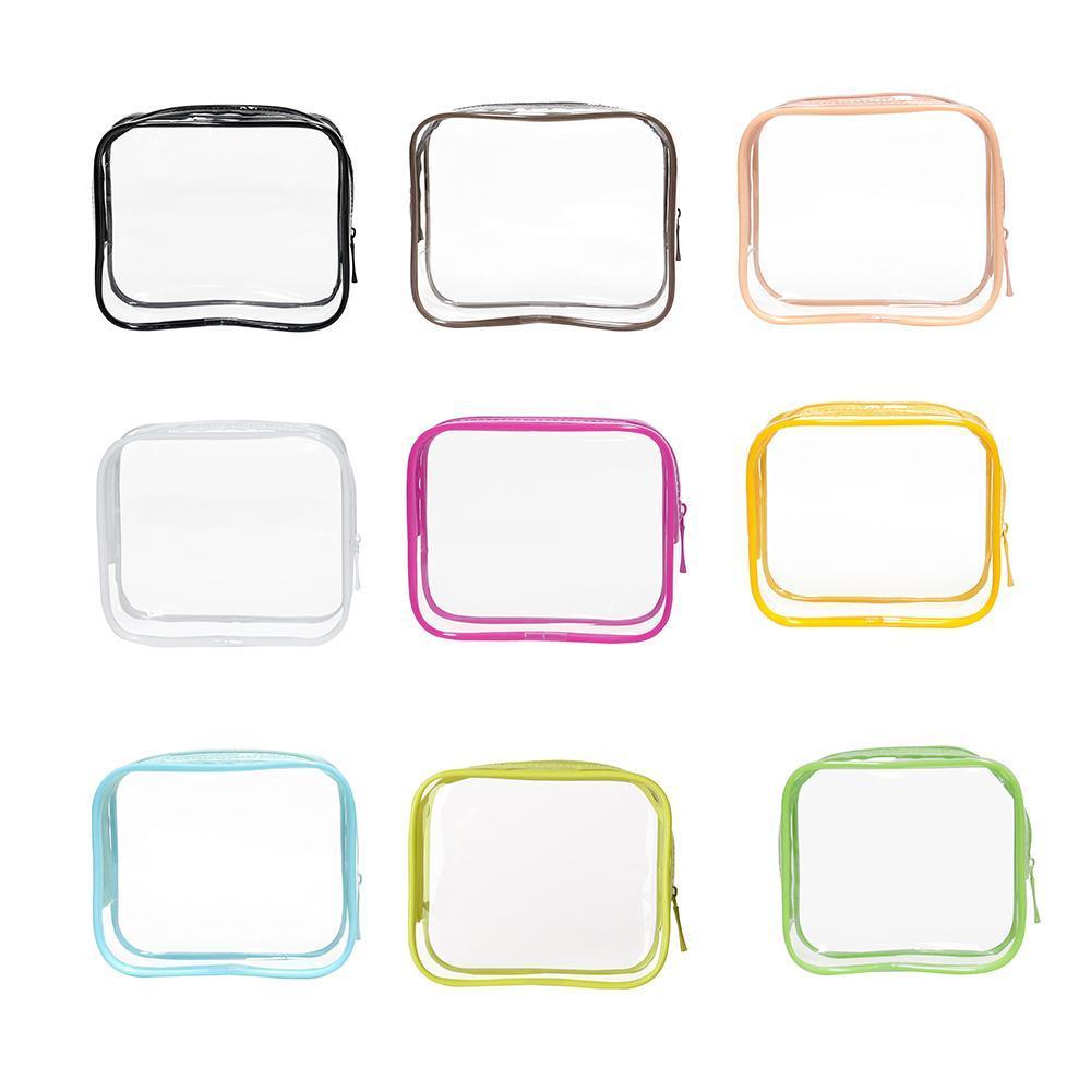 4pcs Durable PVC Cosmetic Bags Easy to Clean Multiple Sizes and Colours 9 Shades - 4pcs-Coffee