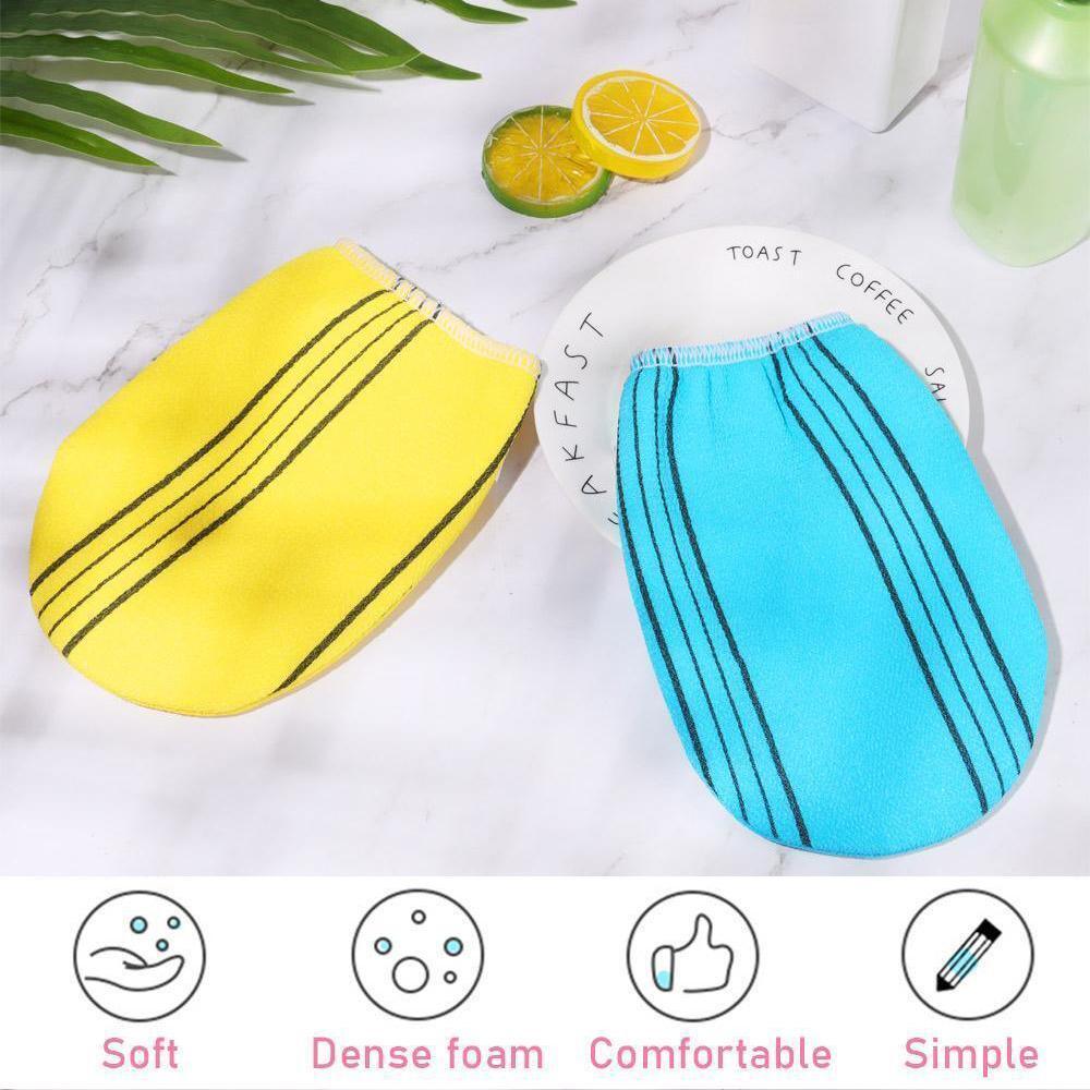 Fiber Cleaner Bath Glove Exfoliating Towel Body Rub Shower Scrub Glove Washcloth - Green