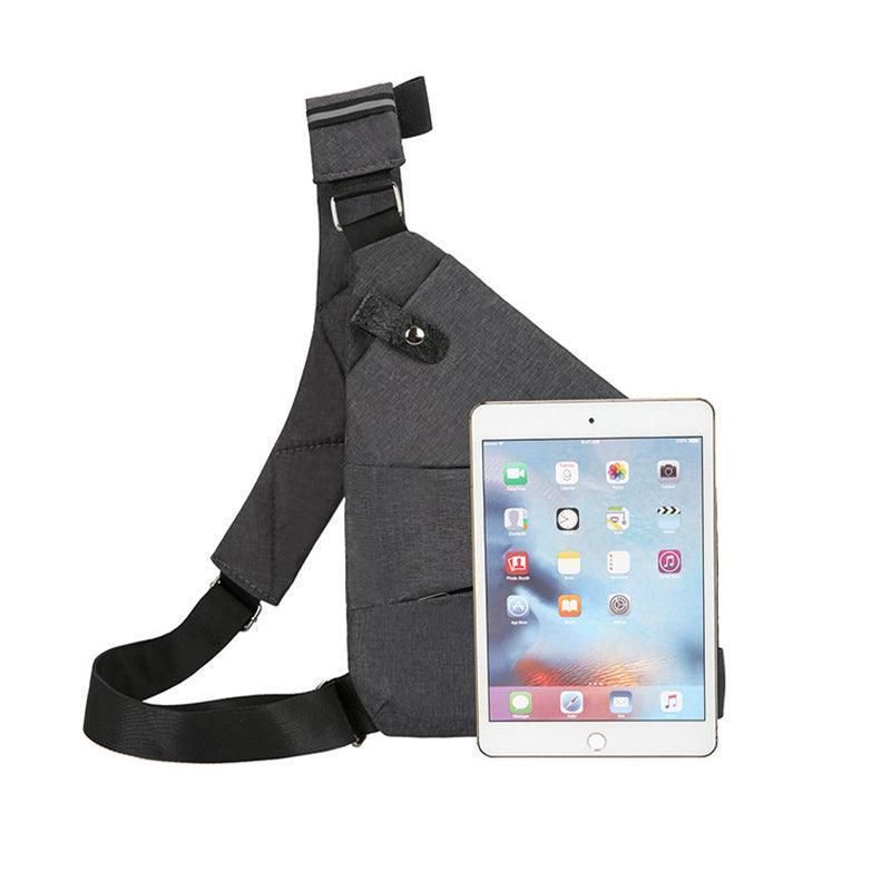 Waterproof Bag Personal Anti Theft Shoulder Man Pocket Portable Chest Travel Grey - Grey Left