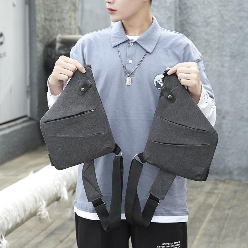 Waterproof Bag Personal Anti Theft Shoulder Man Pocket Portable Chest Travel Grey - Grey Left