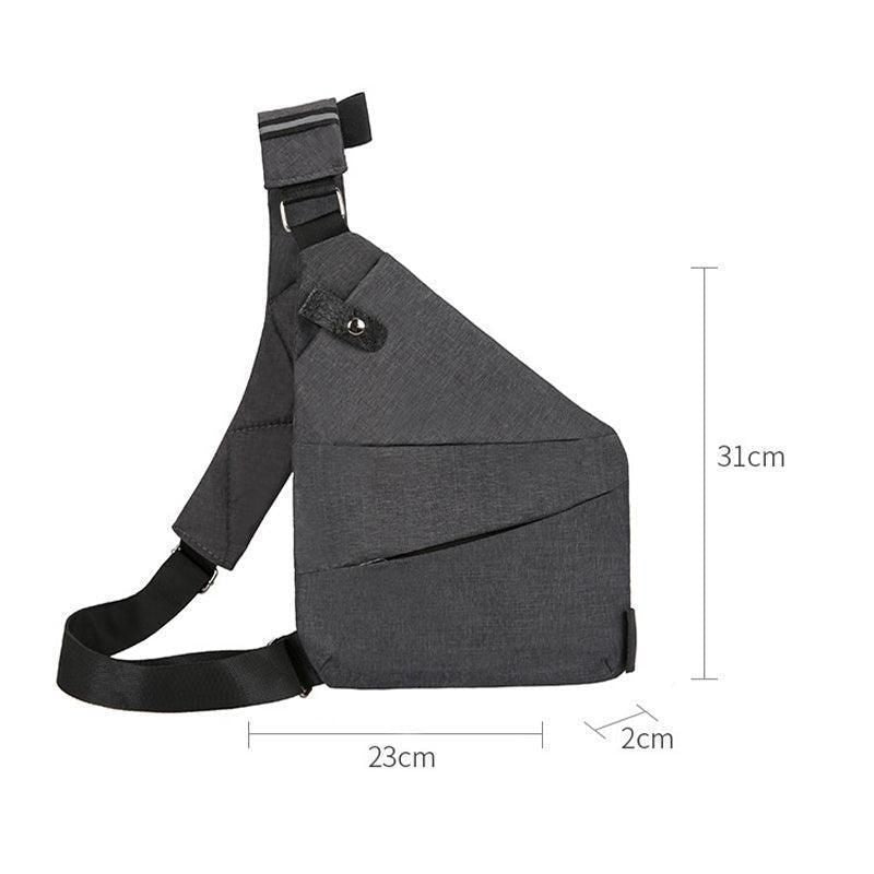 Waterproof Bag Personal Anti Theft Shoulder Man Pocket Portable Chest Travel Grey - Grey Left