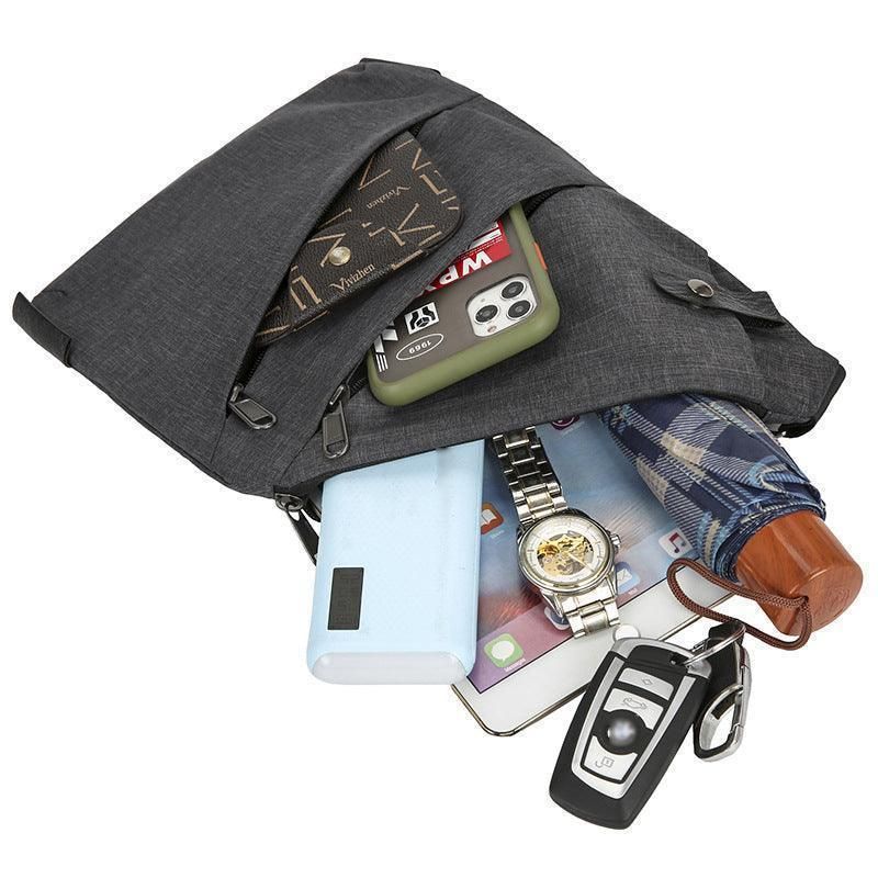 Waterproof Bag Personal Anti Theft Shoulder Man Pocket Portable Chest Travel Grey - Grey Right