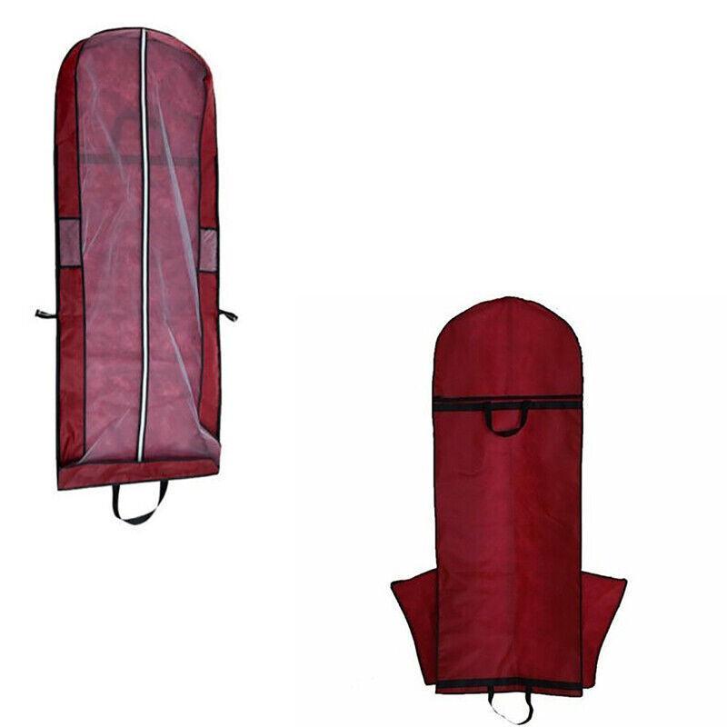 Wedding Dress Garment Bag 180cm Long Bridal Gown Storage Dustproof Cover Zipper - Beige