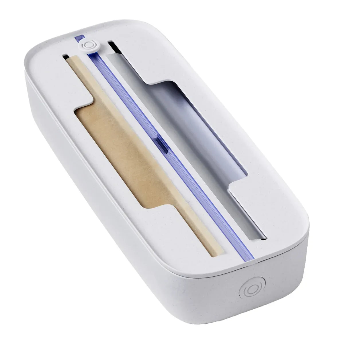 Kitchen Plastic Wrap Cutter Cling Film Dispenser Box ABS White 38.5 x 15 x 7cm