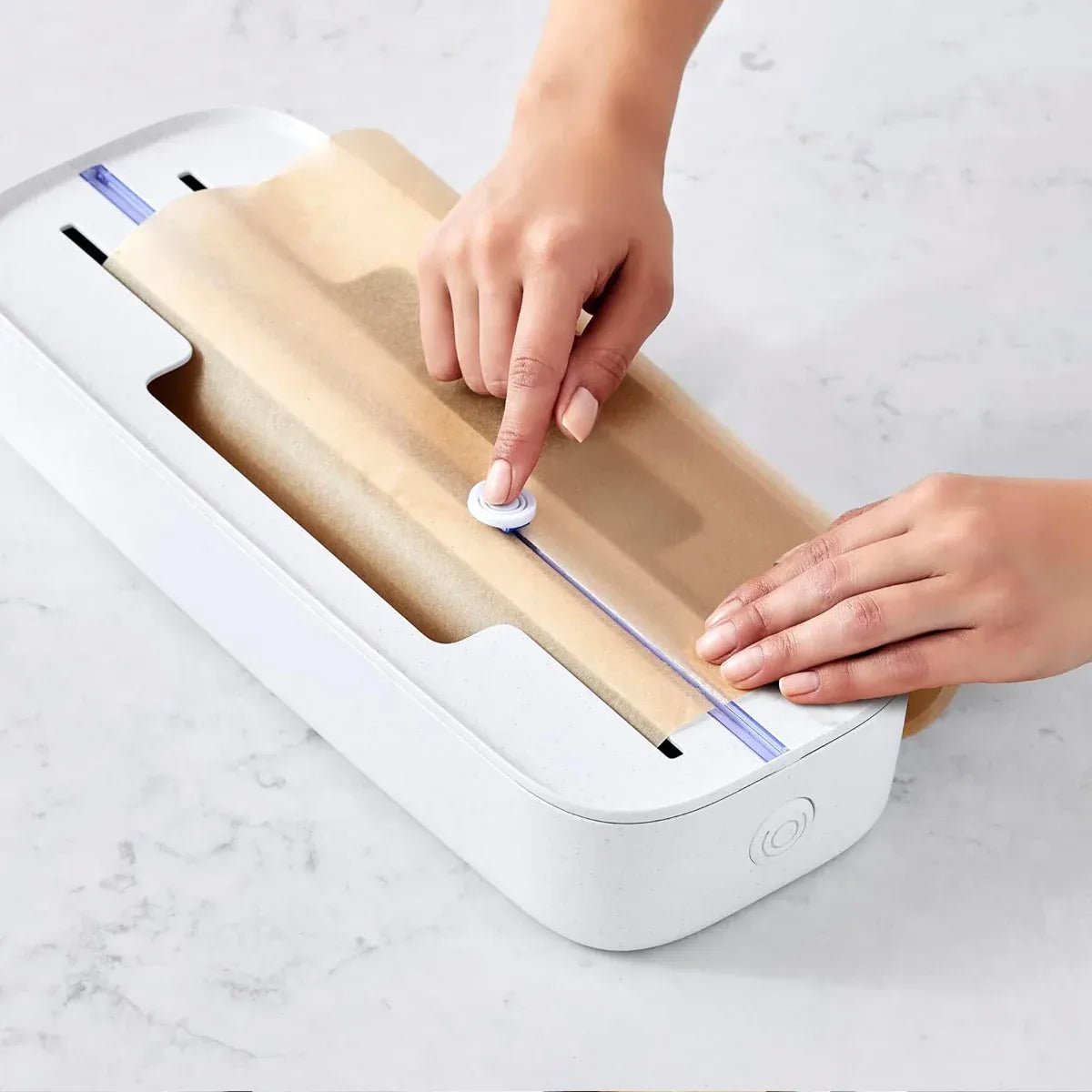 Kitchen Plastic Wrap Cutter Cling Film Dispenser Box ABS White 38.5 x 15 x 7cm