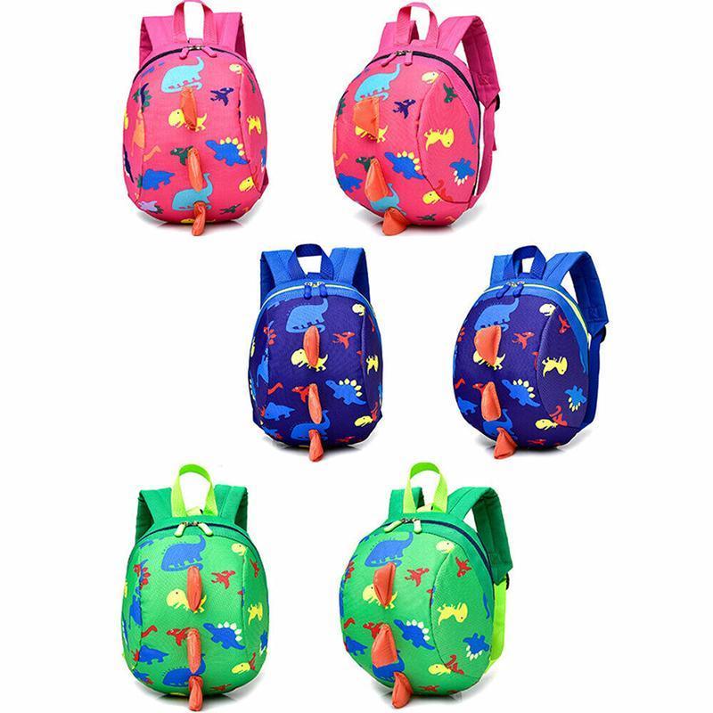 Kids Safety Harness Backpack Toddler Leash Dinosaur Bag Child Anti Lost - Green