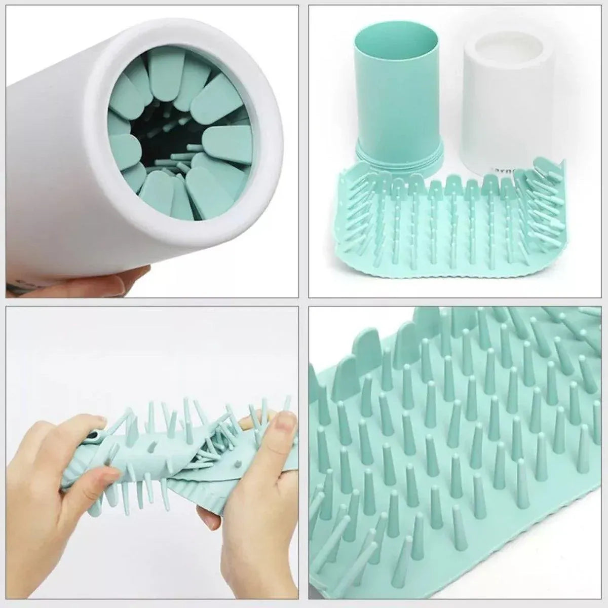 Pet Foot Wash Cup Automatic No-Rub Paw Cleaner Cat Dog Paw Washing Cup Clean - Green