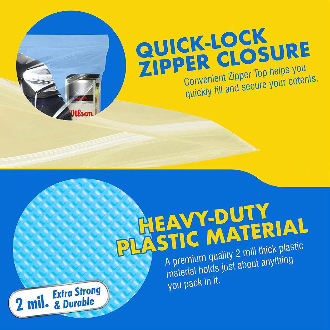 10/100PCS Thick Resealable Ziplock Bags in 12 Sizes Zip Lock Plastic Bags - 20x28cm-100pcs