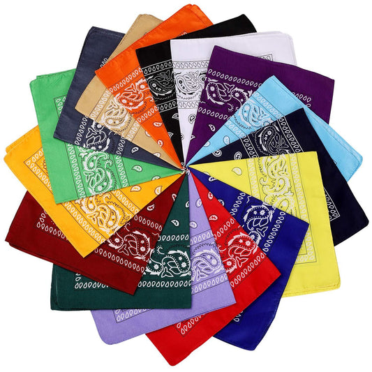 20x BANDANA Paisley 100% COTTON Head Wrap Durag Bandanna Scarf Mask BULK - Assorted Colour Pack