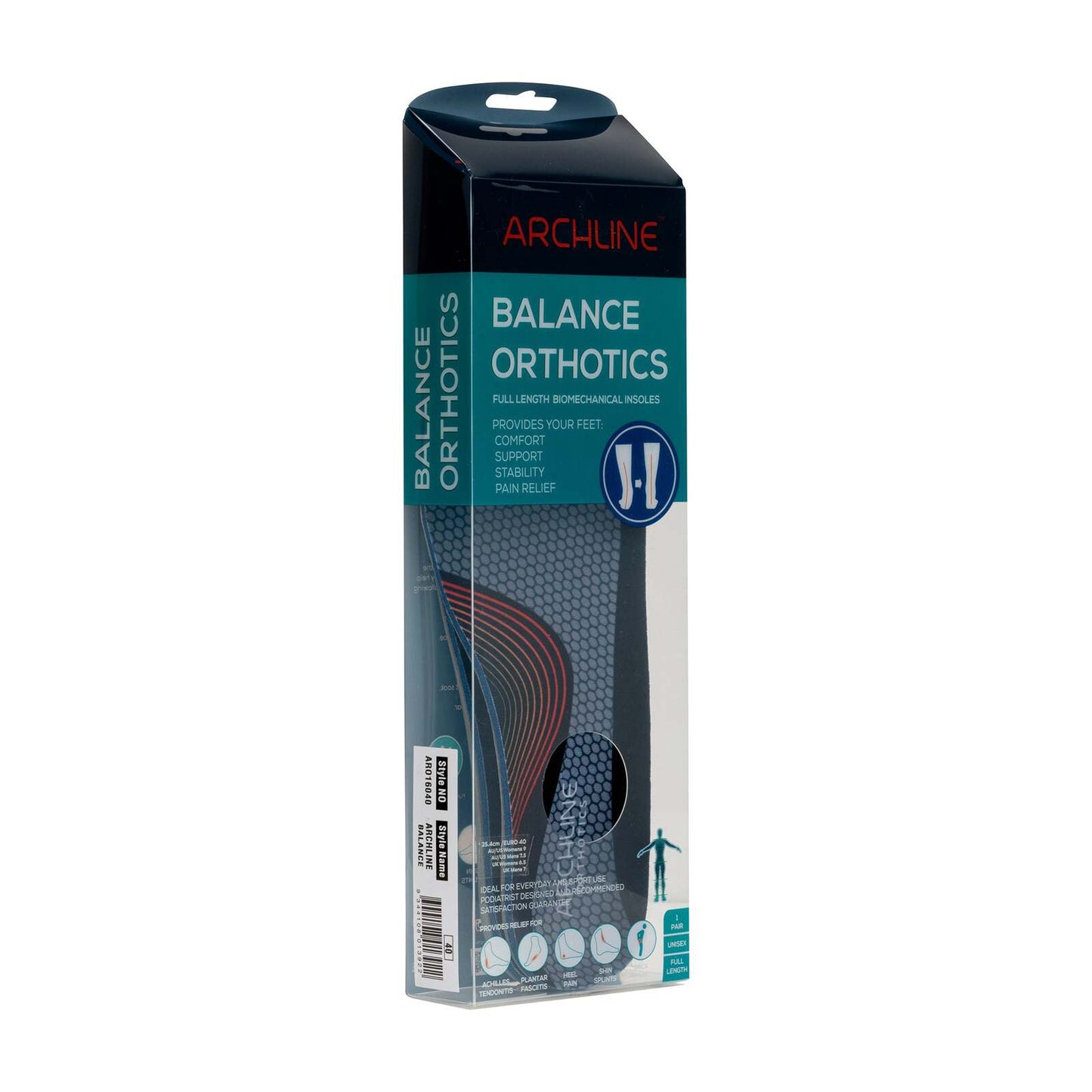 ARCHLINE Orthotics Insoles Balance Full Length Arch Support Pain Relief - EUR 46