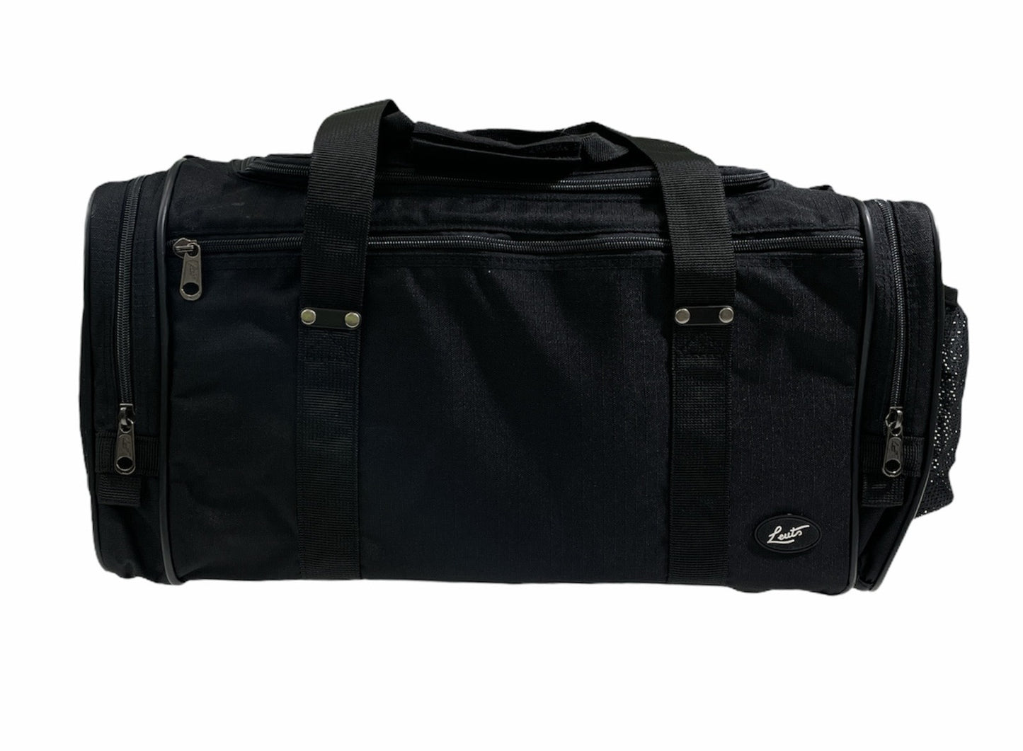 44L Foldable Duffel Bag Travel Gym Sports D-Zip Top Shoulder Strap - Black