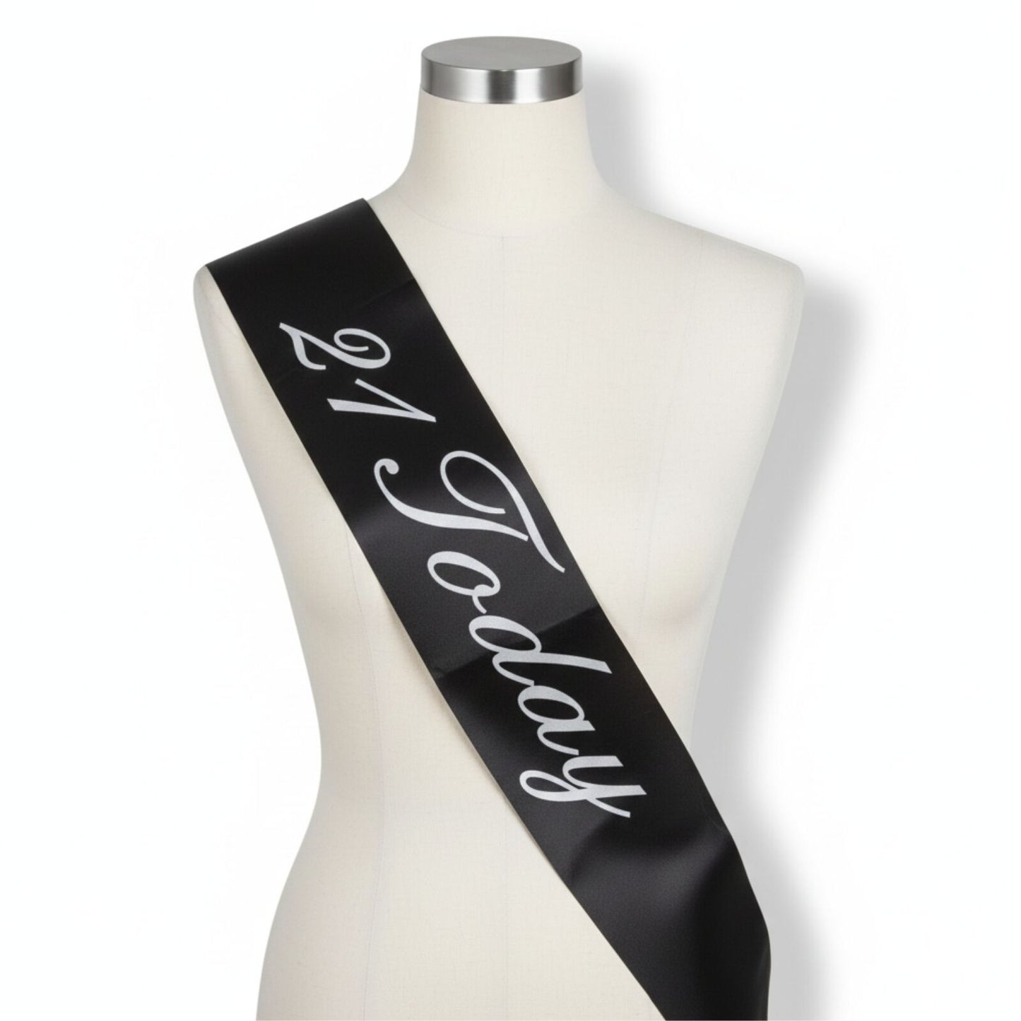 21st Birthday Sash 21 Today! Girls Night Party Costume Celebration Bday - Black