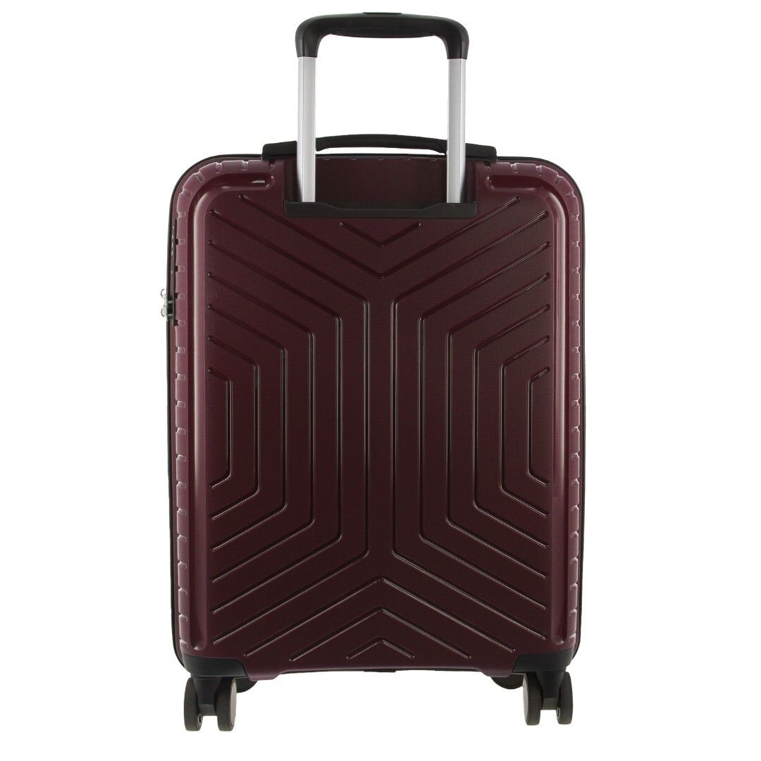 Pierre Cardin x Milleni 3-Piece Hardshell Super Light Luggage Bags Travel Suitcase - Burgundy/White