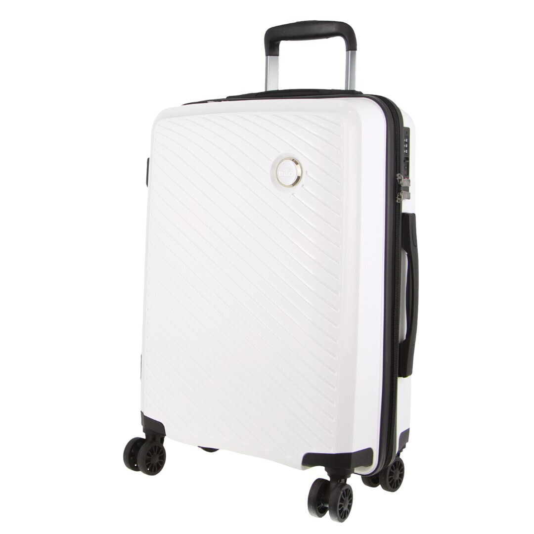 Pierre Cardin x Milleni 3-Piece Hardshell Super Light Luggage Bags Travel Suitcase - Burgundy/White