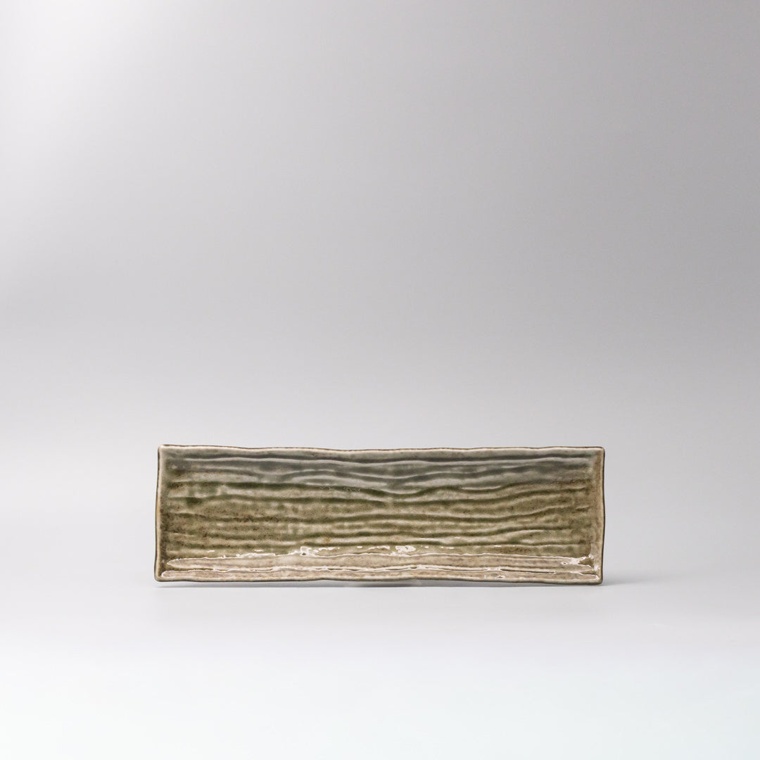 Plate Rectangular 33x10cm Sage Glaze