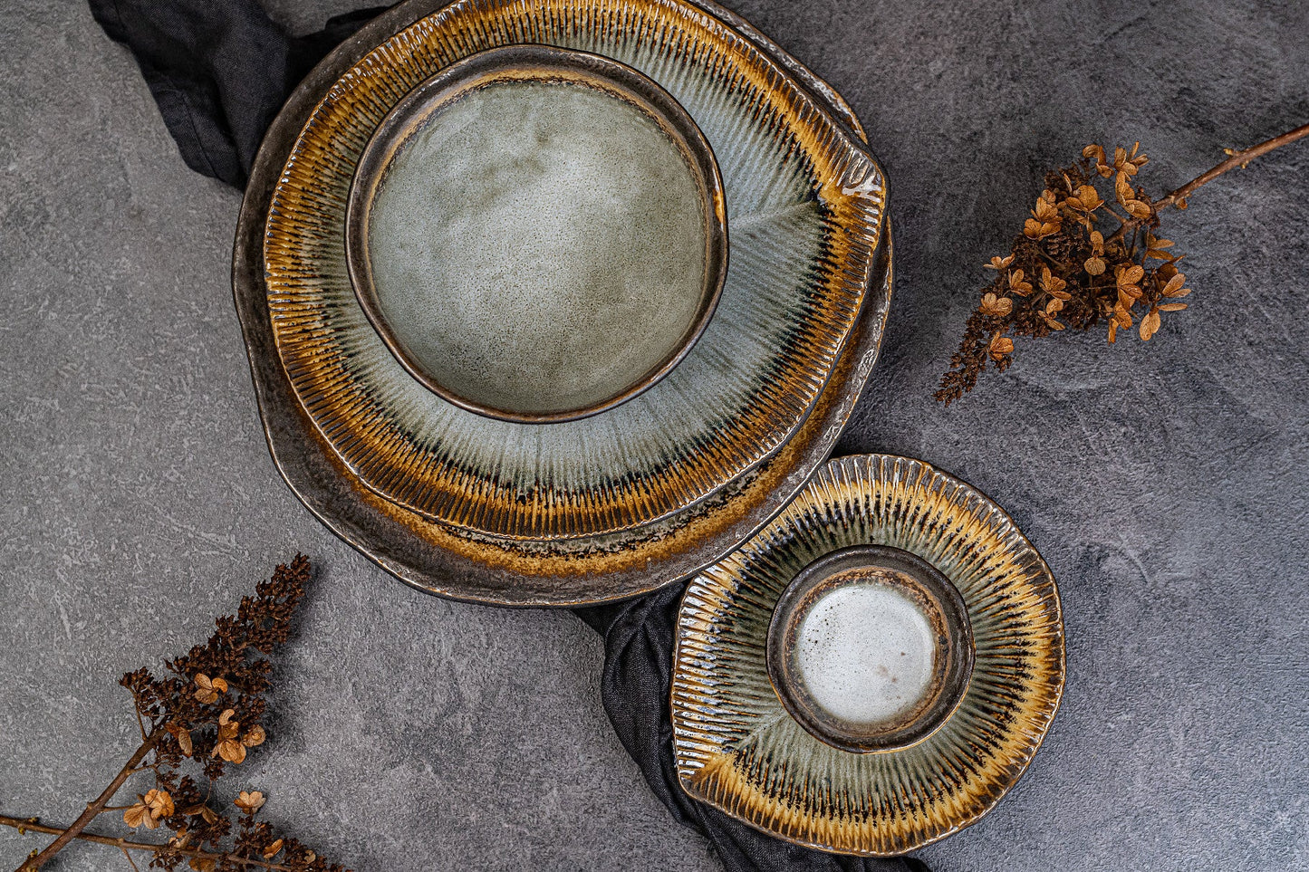 Sauce Dish 8cm Akane Grey Glaze