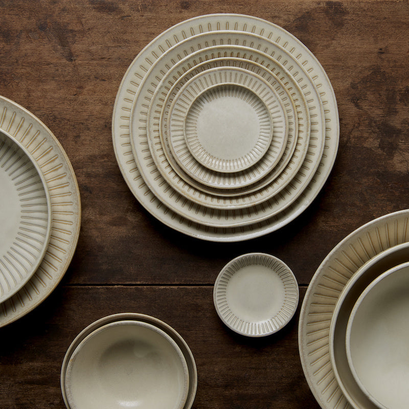 Plate Oval 19cm Ridged Alabaster Glaze