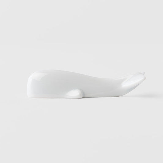 Chopstick Rest Pure White Glaze Whale