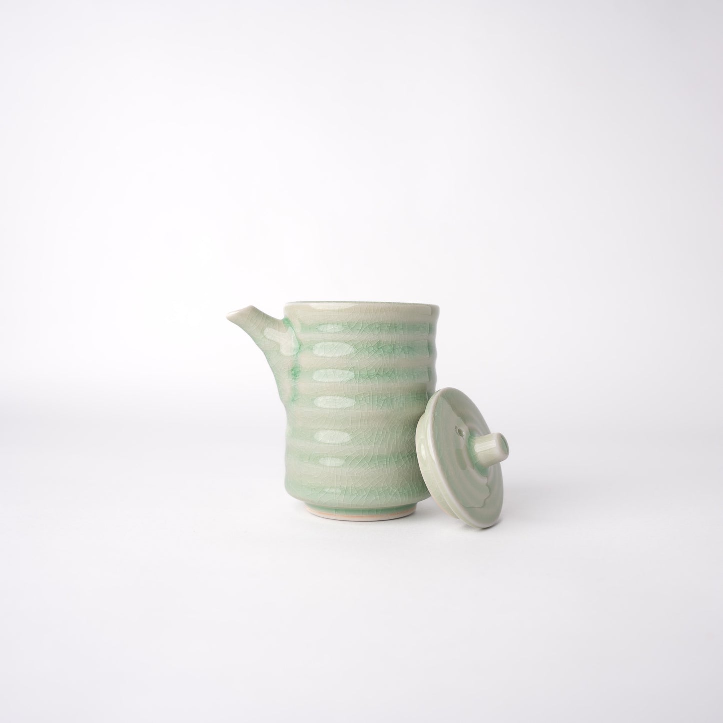 Soy Pot Ribbed 170ml Celadon Glaze