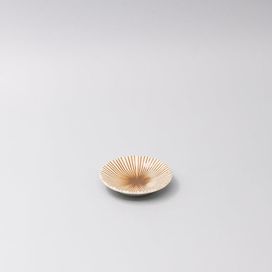 Sauce Dish 8cm Radiant Line Toffee Stripe Glaze