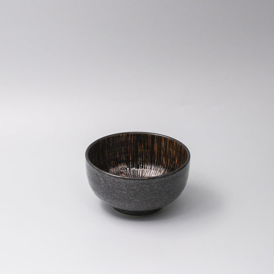 Bowl 16cm Bronze Converging Line Glaze