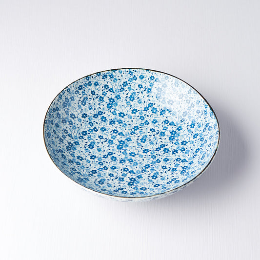 Pasta Bowl 21cm Blue Daisy Glaze