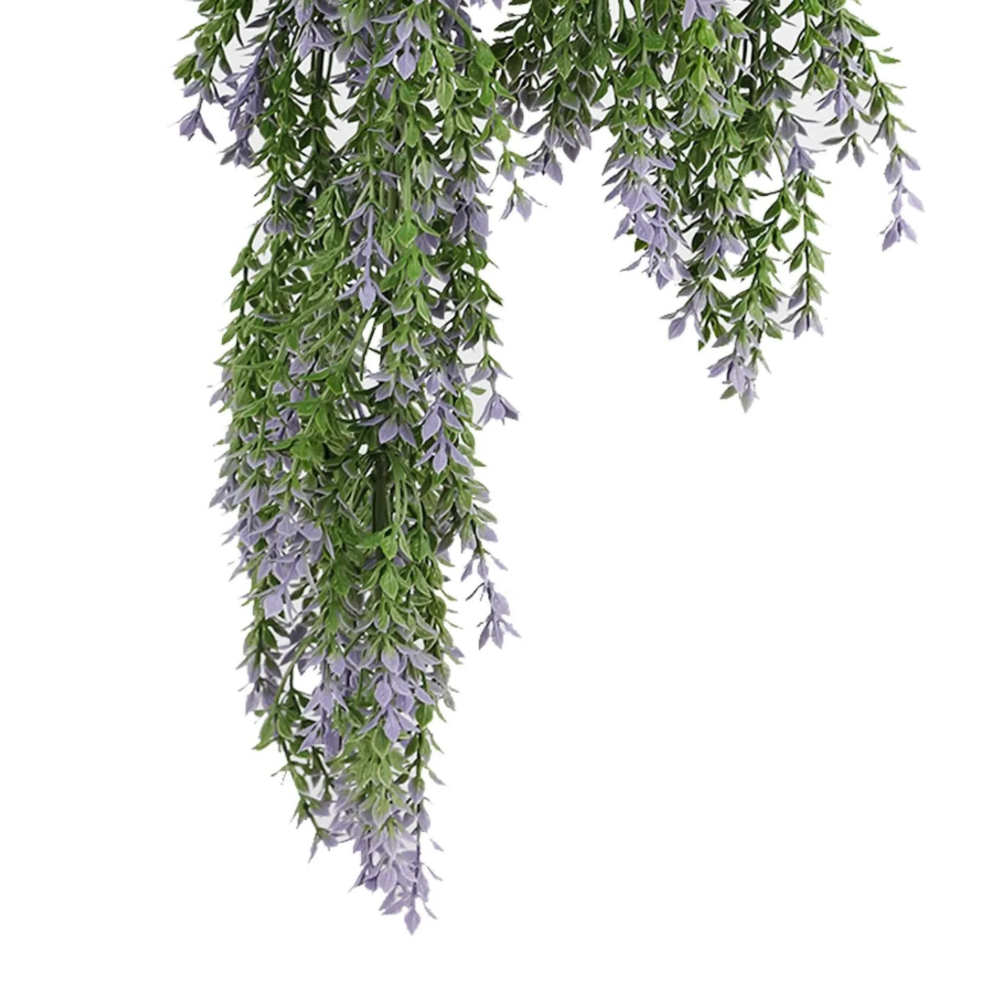 Artificial Hanging Purple and Green Willow Leaf Garland Bush UV Resistant and Fire Rated 20cm x 76cm