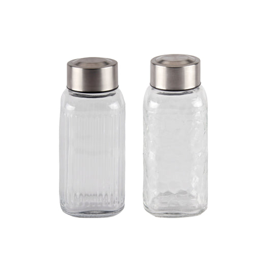 bulk 24 Glass Bottle w Metal Screw Lid 300ml Assort 6x15cm