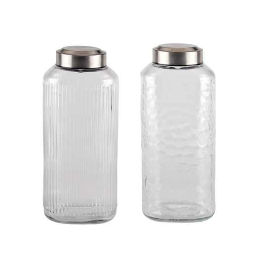 bulk 12 Glass Bottle w Metal Screw Lid 1.3Lt Assort 10x25cm