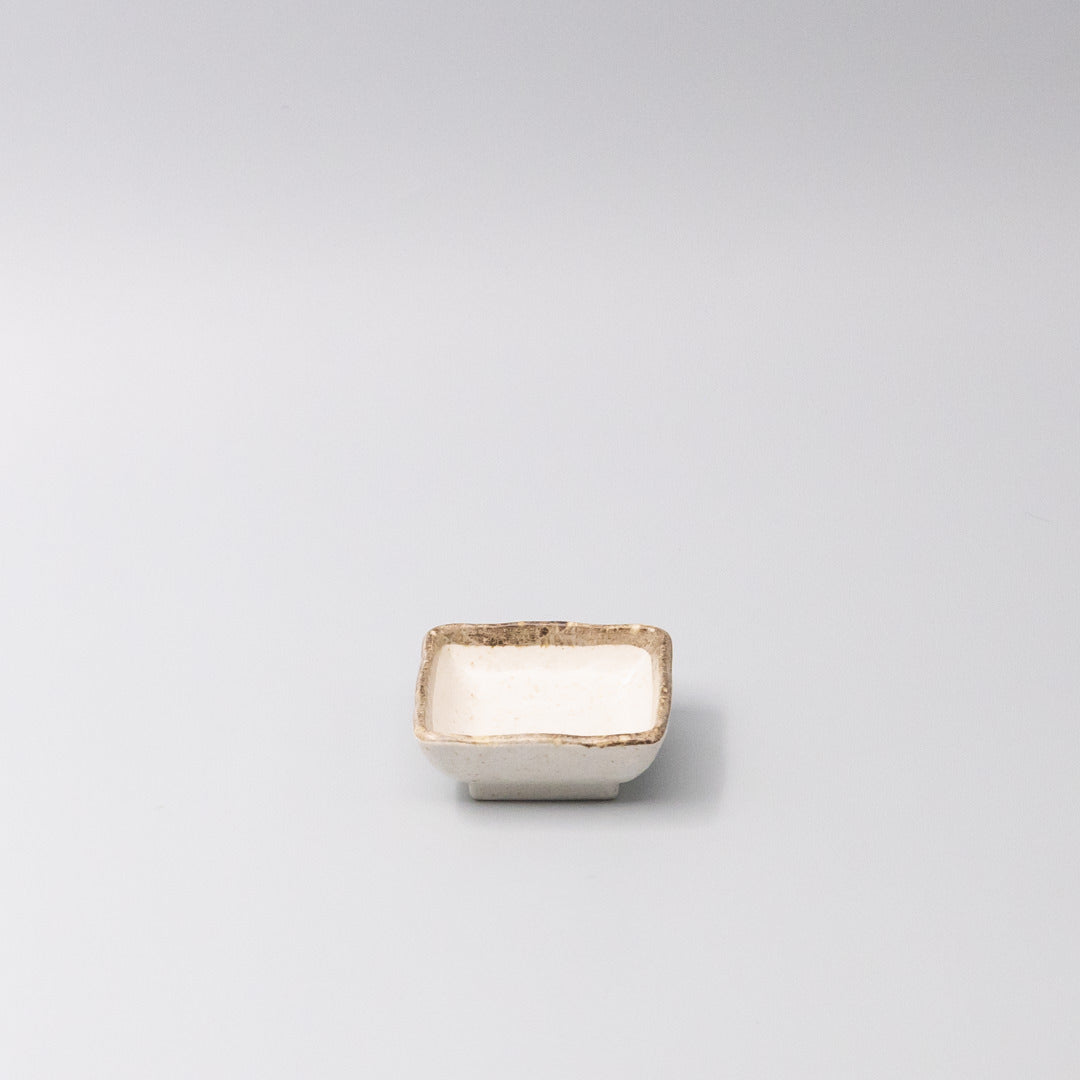 Y2472 Sauce Dish Square 7cm Flax Glaze