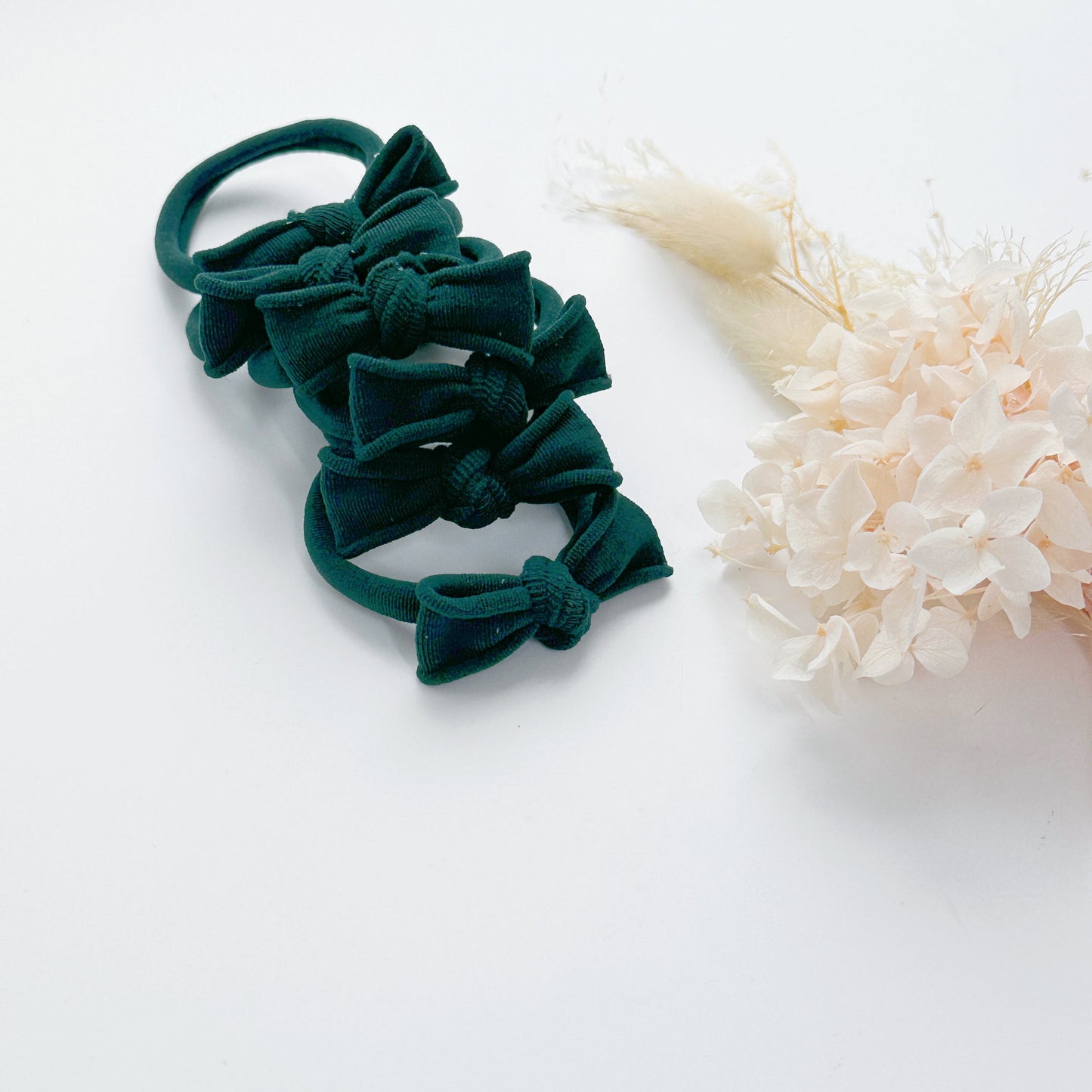 Handmade Simple Bows - School colours - Bottle Green - 3 pairs (save 15%)